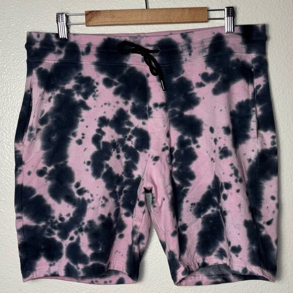 WXYZ Athletic Sweat Shorts Black and Pink Tie Dye Men's Size Large Loungewear - Picture 4 of 16